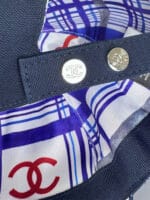 Chanel Pearl CC Baseball Cap (Navy Tartan Lining) Navy - Master Quality 1:1 - Image 4