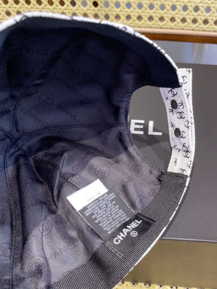 Chanel 24P Canvas Jacquard CC Logo Baseball Cap White - Master Quality 1:1 - Image 6