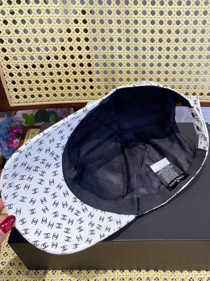 Chanel 24P Canvas Jacquard CC Logo Baseball Cap White - Master Quality 1:1 - Image 4