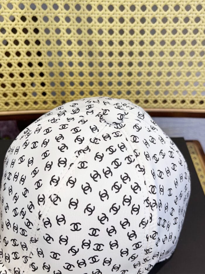 Chanel 24P Canvas Jacquard CC Logo Baseball Cap White - Master Quality 1:1 - Image 3