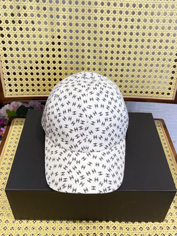 Chanel 24P Canvas Jacquard CC Logo Baseball Cap White - Master Quality 1:1 - Image 2