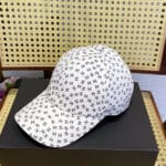Chanel 24P Canvas Jacquard CC Logo Baseball Cap White - Master Quality 1:1