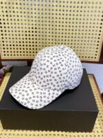 Chanel 24P Canvas Jacquard CC Logo Baseball Cap White - Master Quality 1:1