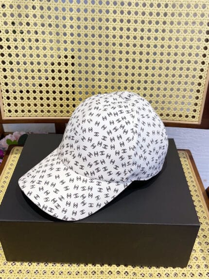Chanel 24P Canvas Jacquard CC Logo Baseball Cap White - Master Quality 1:1