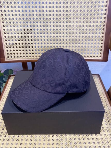 Chanel 24P Contrast Piping Jacquard CC Baseball Cap Black - Master Quality 1:1