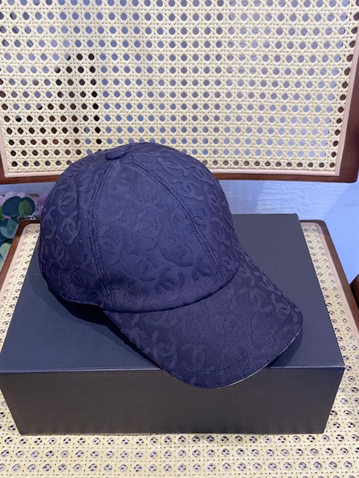 Chanel 24P Contrast Piping Jacquard CC Baseball Cap Black - Master Quality 1:1 - Image 2