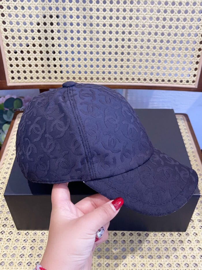 Chanel 24P Contrast Piping Jacquard CC Baseball Cap Black - Master Quality 1:1 - Image 6