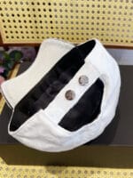 Chanel 24P Contrast Piping Jacquard CC Baseball Cap White - Master Quality 1:1 - Image 5