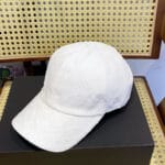 Chanel 24P Contrast Piping Jacquard CC Baseball Cap White - Master Quality 1:1