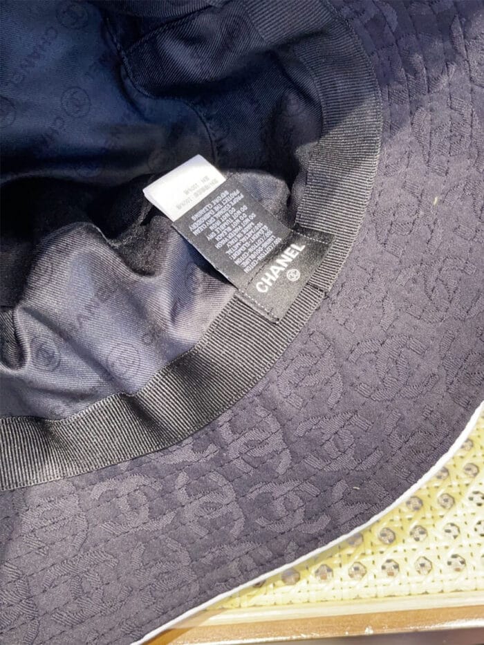 Chanel 24P Jacquard CC Logo Bucket Hat (Tartan Lining) Black - Master Quality 1:1 - Image 4