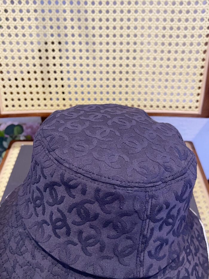 Chanel 24P Jacquard CC Logo Bucket Hat (Tartan Lining) Black - Master Quality 1:1 - Image 3