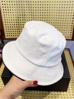 Chanel 24P Jacquard CC Logo Bucket Hat (Tartan Lining) White - Master Quality 1:1 - Image 2