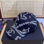 Chanel 24P Limited Camellia Print CC Baseball Cap Black - Master Quality 1:1