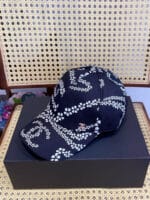 Chanel 24P Limited Camellia Print CC Baseball Cap Black - Master Quality 1:1