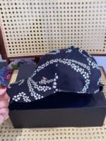 Chanel 24P Limited Camellia Print CC Baseball Cap Black - Master Quality 1:1 - Image 4