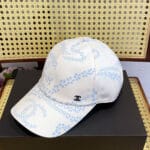 Chanel 24P Limited Camellia Print CC Baseball Cap White - Master Quality 1:1