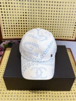 Chanel 24P Limited Camellia Print CC Baseball Cap White - Master Quality 1:1 - Image 2