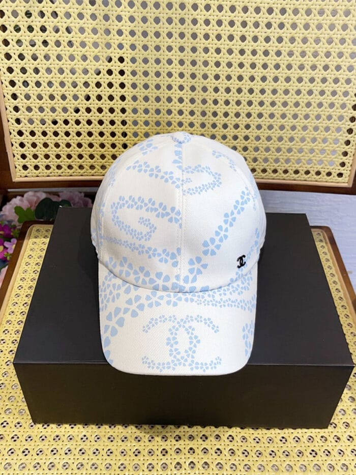 Chanel 24P Limited Camellia Print CC Baseball Cap White - Master Quality 1:1 - Image 2