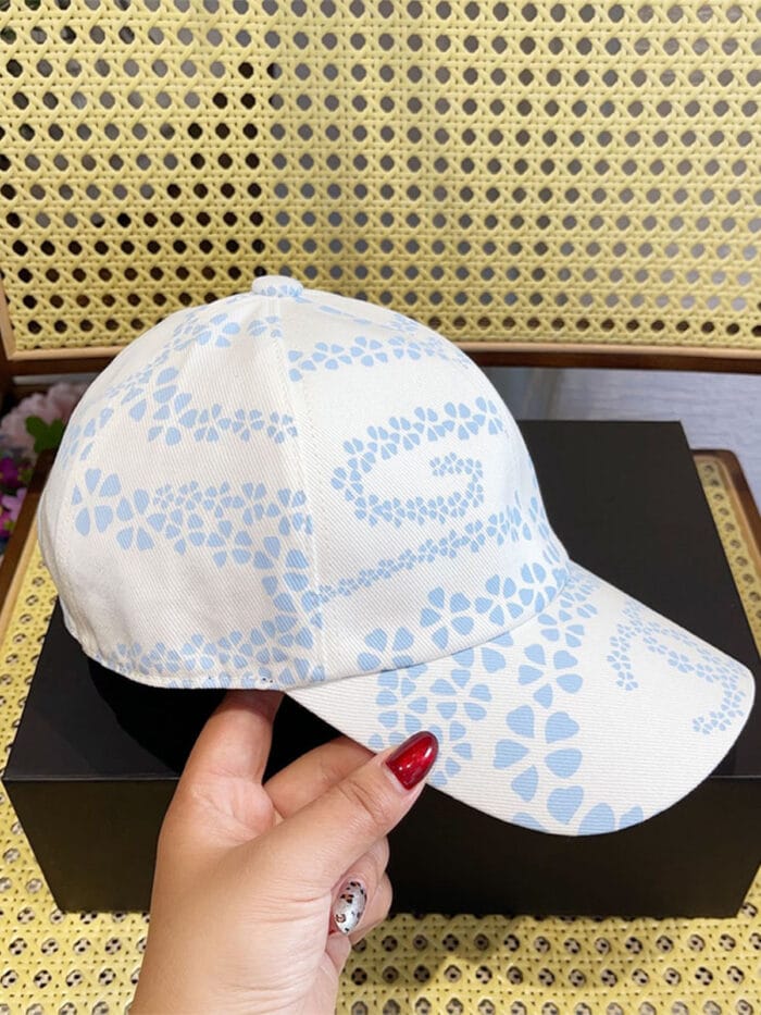 Chanel 24P Limited Camellia Print CC Baseball Cap White - Master Quality 1:1 - Image 3