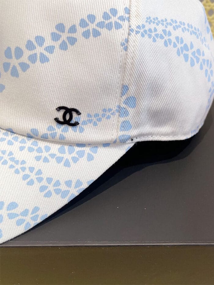 Chanel 24P Limited Camellia Print CC Baseball Cap White - Master Quality 1:1 - Image 4