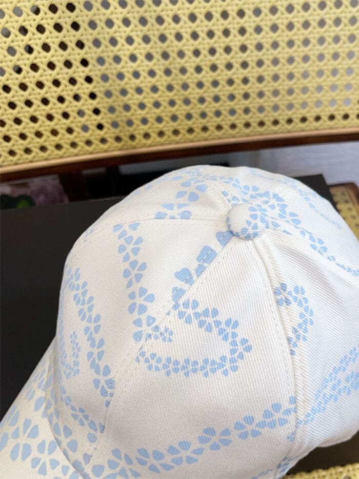 Chanel 24P Limited Camellia Print CC Baseball Cap White - Master Quality 1:1 - Image 5