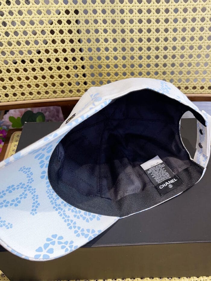 Chanel 24P Limited Camellia Print CC Baseball Cap White - Master Quality 1:1 - Image 7