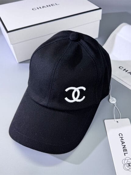 Chanel Pearl CC Baseball Cap (Turquoise Safety Pin Lining) Black - Master Quality 1:1