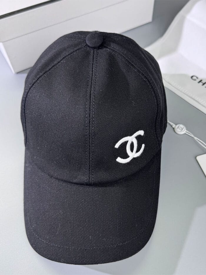 Chanel Pearl CC Baseball Cap (Turquoise Safety Pin Lining) Black - Master Quality 1:1 - Image 2