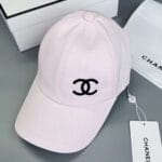 Chanel Pearl CC Baseball Cap (Turquoise Safety Pin Lining) Light Pink - Master Quality 1:1