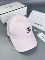 Chanel Pearl CC Baseball Cap (Turquoise Safety Pin Lining) Light Pink - Master Quality 1:1 - Image 2
