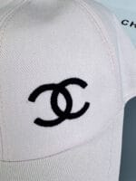 Chanel Pearl CC Baseball Cap (Black Safety Pin Print Lining) Light Pink - Master Quality 1:1 - Image 3