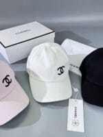 Chanel Pearl CC Baseball Cap (Black Safety Pin Print Lining) White - Master Quality 1:1 - Image 5
