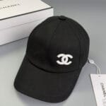Chanel Pearl CC Baseball Cap (Bordeaux Tartan Lining) Black - Master Quality 1:1