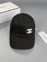 Chanel Pearl CC Baseball Cap (Bordeaux Tartan Lining) Black - Master Quality 1:1 - Image 2