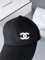Chanel Pearl CC Baseball Cap (Bordeaux Tartan Lining) Black - Master Quality 1:1 - Image 4