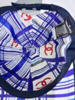 Chanel Pearl CC Baseball Cap (Bordeaux Tartan Lining) Navy - Master Quality 1:1 - Image 4