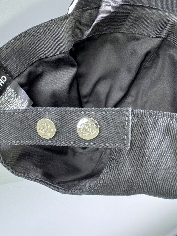 Chanel Pearl CC Baseball Cap (Classic Black Lining) Black - Master Quality 1:1 - Image 4