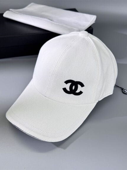 Chanel Pearl CC Baseball Cap (Classic Black Lining) White - Master Quality 1:1