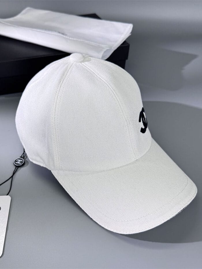 Chanel Pearl CC Baseball Cap (Classic Black Lining) White - Master Quality 1:1 - Image 3