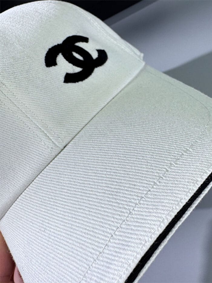 Chanel Pearl CC Baseball Cap (Classic Black Lining) White - Master Quality 1:1 - Image 4