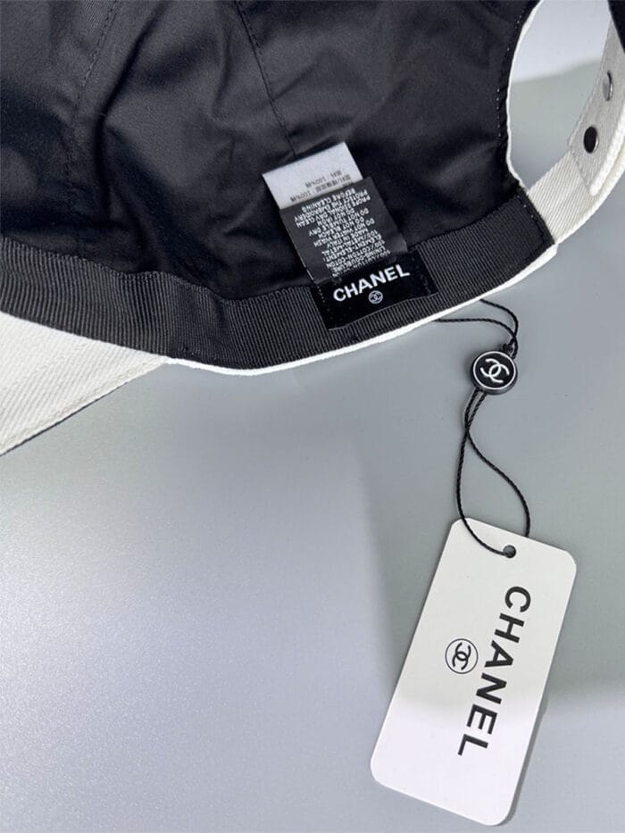 Chanel Pearl CC Baseball Cap (Classic Black Lining) White - Master Quality 1:1 - Image 6