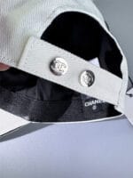 Chanel Pearl CC Baseball Cap (Classic Black Lining) White - Master Quality 1:1 - Image 5