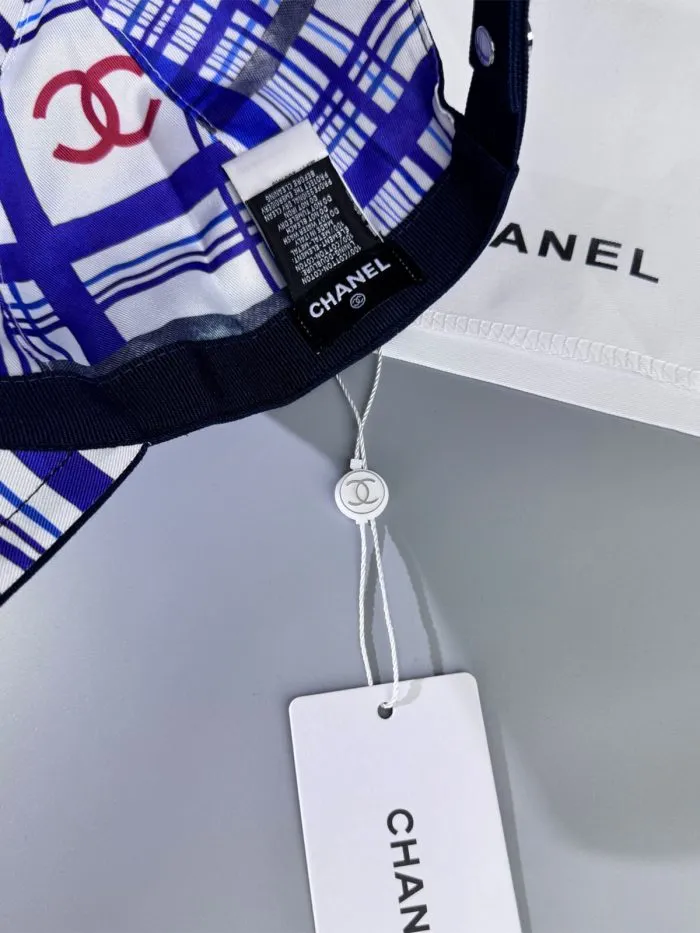 Chanel Pearl CC Baseball Cap (Navy Tartan Lining) Black - Master Quality 1:1 - Image 5
