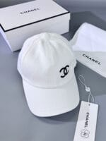 Chanel Pearl CC Baseball Cap (Turquoise Safety Pin Lining) White - Master Quality 1:1 - Image 2