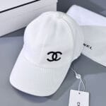 Chanel Pearl CC Baseball Cap (Turquoise Safety Pin Lining) White - Master Quality 1:1