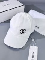 Chanel Pearl CC Baseball Cap (Turquoise Safety Pin Lining) White - Master Quality 1:1