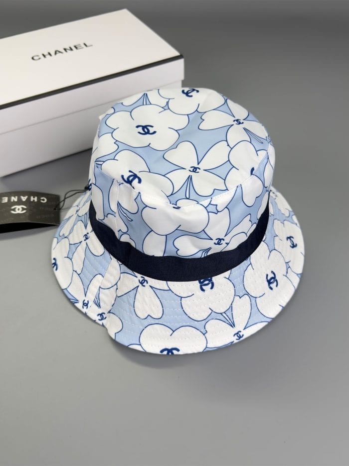 Chanel Reversible Denim CC Bucket Hat (Camellia Interior) Blue - Master Quality 1:1 - Image 3