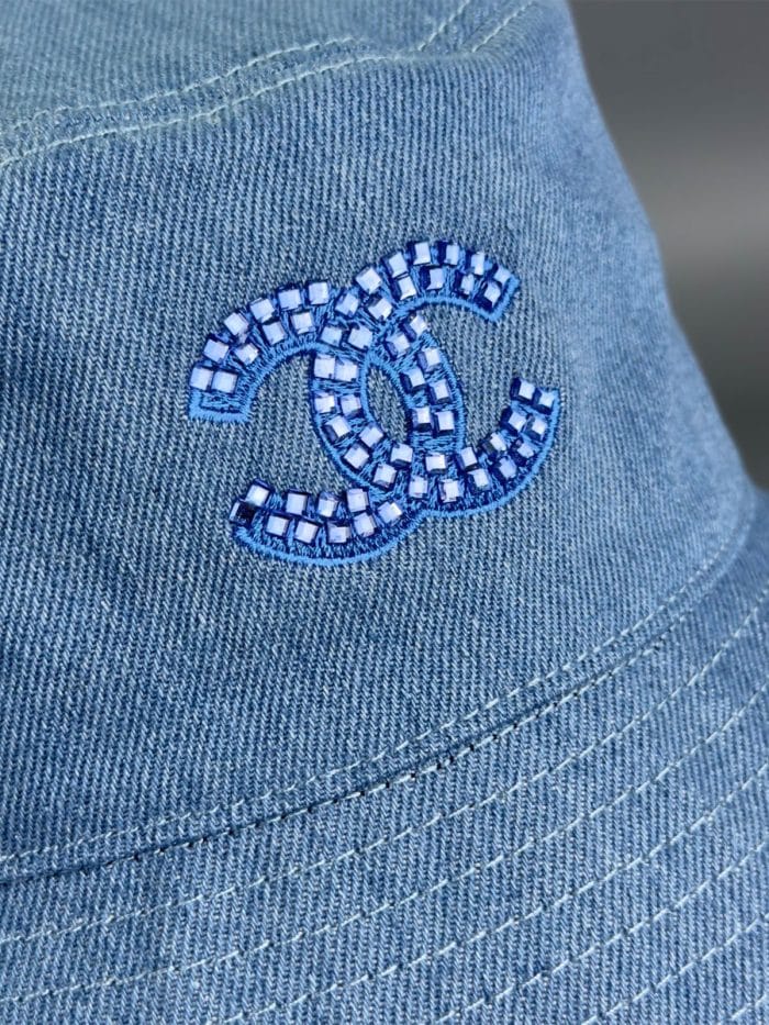 Chanel Reversible Denim CC Bucket Hat (Camellia Interior) Blue - Master Quality 1:1 - Image 5