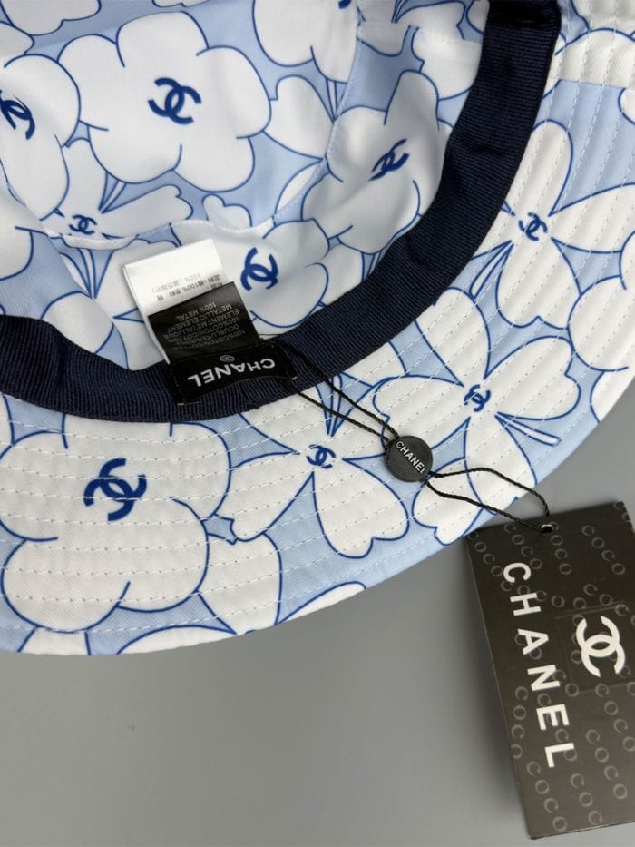 Chanel Reversible Denim CC Bucket Hat (Camellia Interior) Blue - Master Quality 1:1 - Image 6