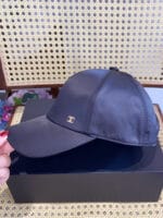 Chanel Silk Satin Metal CC Logo Baseball Cap Black - Master Quality 1:1 - Image 3